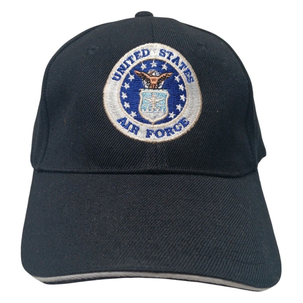 UNITED STATES‎ AIR FORCE Military Ball Cap - Black  Adjustable Strap